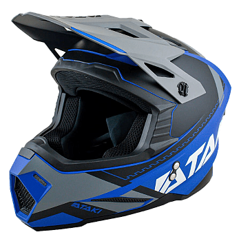 Шлем кроссовый ATAKI JK801 Valor (синий-серый матовый, L)