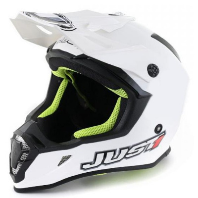 Шлем кроссовый JUST1 J38 Solid (белый глянцевый, L)