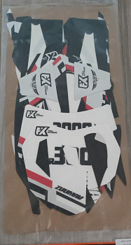 Наклейки черно-красные CR300P