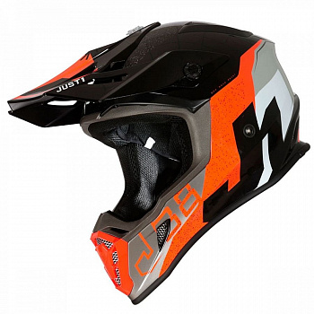 1560035-880-8228 Шлем кроссовый JUST1 J38 Korner (оранжевый-черный глянцевый, L)