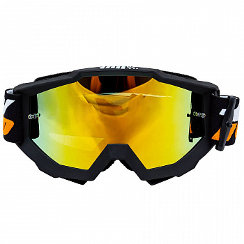 1560561-952-8605 Очки для мотокросса 100% (Replica) черный-оранжевый зеркальная линза