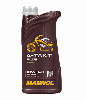 MANNOL 7202 MANNOL 4-TAKT PLUS 10W40 1 л. Полусинтетическое моторное масло для мотоцикл