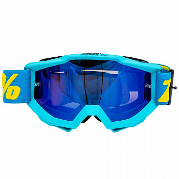 Очки для мотокросса 100% (Replica)светло-голубой голубая-зеркальная линза
