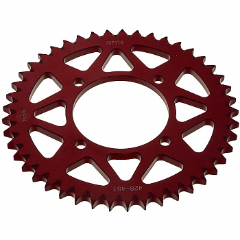 Звезда ведомая аллюминиевая питбайк 428-45T красная SM-PARTS