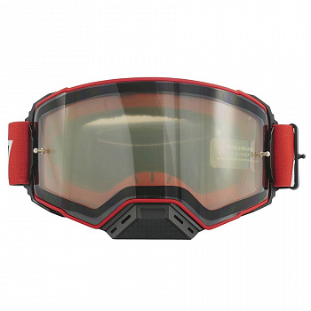 1560506-952-4313 Очки для мотокросса ATAKI PRIME двойная магнитная прозрачная линза (красный)