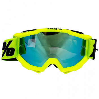 Очки для мотокросса 100% (Replica) Hi-Viz желтый голубая-зеркальная линза