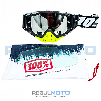 Очки 100% RACECRAFT черн-сер-зел