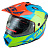 Шлем мотард ATAKI JK802 Splash (красный/синий/Hi-Vis зеленый глянцевый, S)