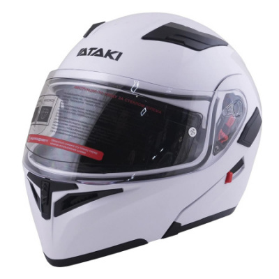 Шлем модуляр ATAKI JK902 Solid, (белый глянцевый, M)