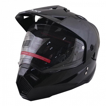 Шлем мотард ATAKI JK802 Solid (черный глянцевый, L)